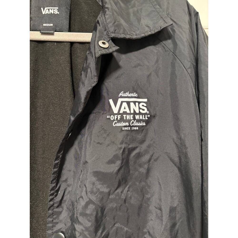 Vans Black Medium Snap Button Jacket Windbreaker - Picture 8 of 10
